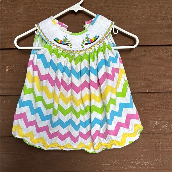 Calico Other - Calico Fine Children’s Clothes Caterpillar Chevron Dress size 12M